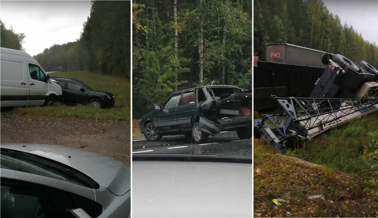 Автоледи на фургоне устроила массовую аварию на костромской трассе