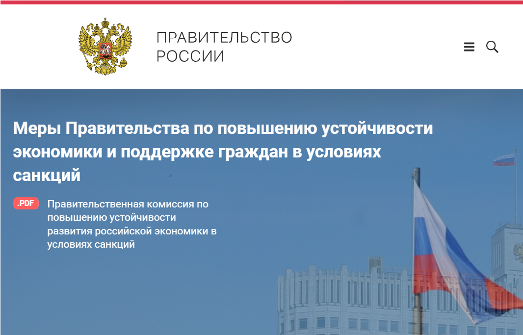 Правительство российской федерации меры поддержки