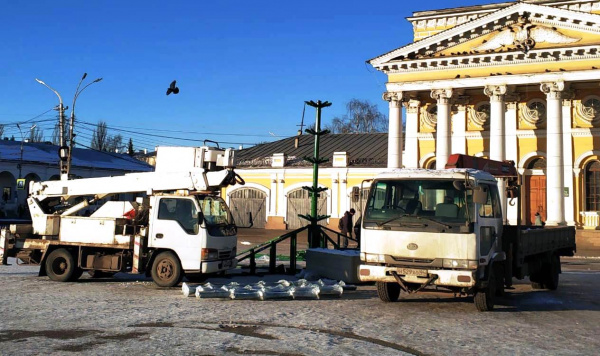 В Костроме начали собирать главную городскую ёлку