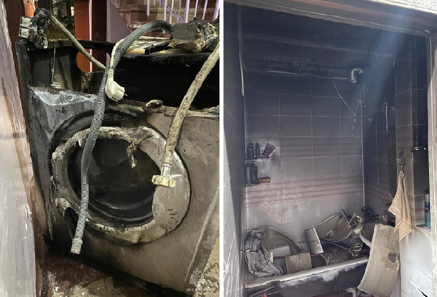 Короткое замыкание в стиральной машине спровоцировало пожар в жилом доме Костромы