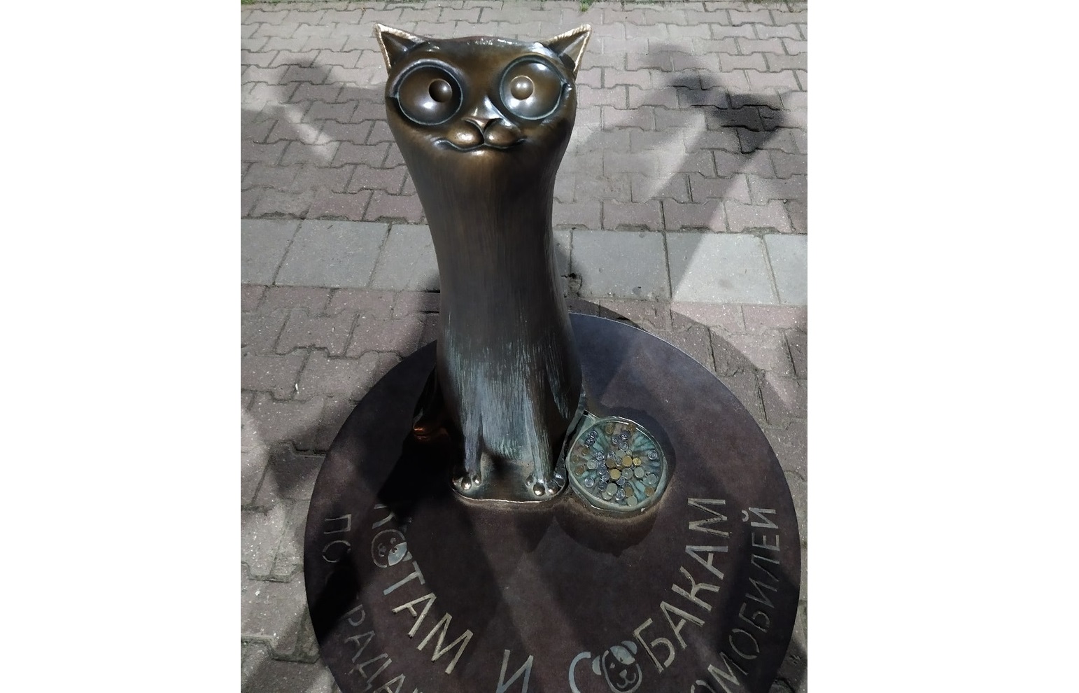 У памятника коту в Костроме пропала шляпа-копилка
