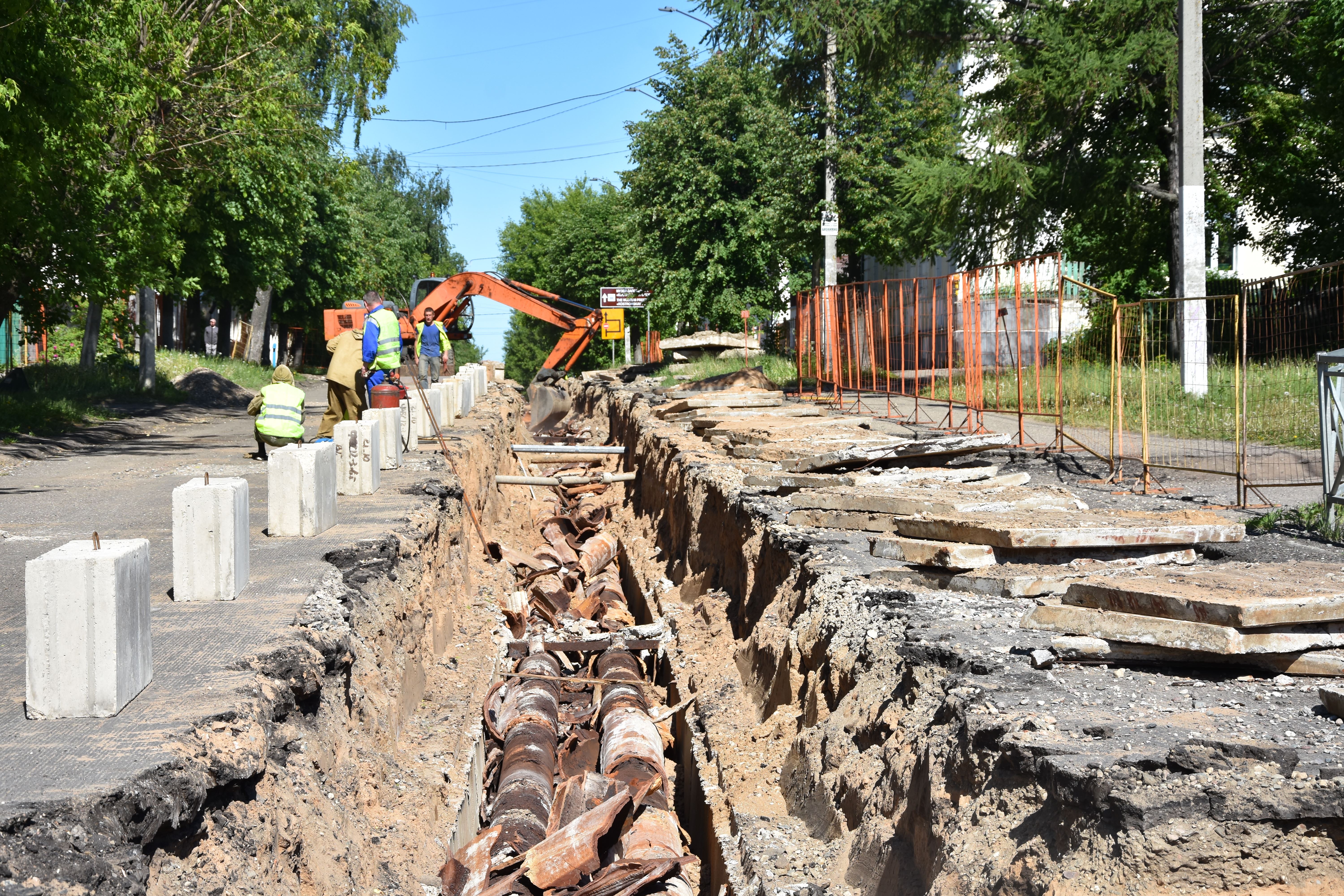 Реконструкцию теплотрассы на улице Островского в Костроме завершат к середине июля