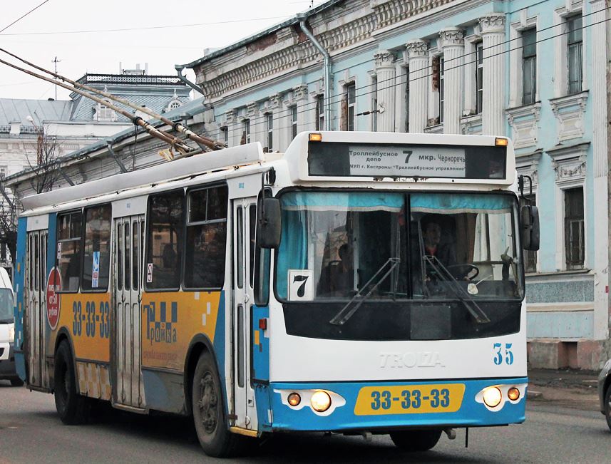 Троллейбусы трех маршрутов в Костроме будут в среду ездить иначе