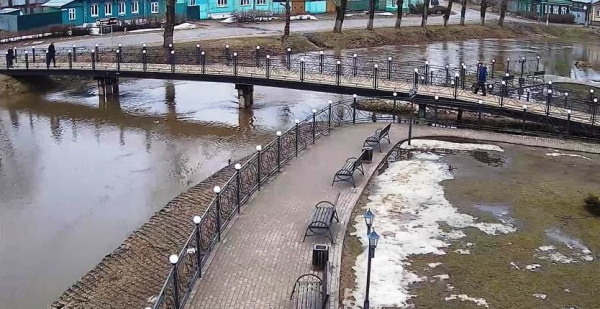 Половодье в Нерехте: парк в центре города подтопило водой