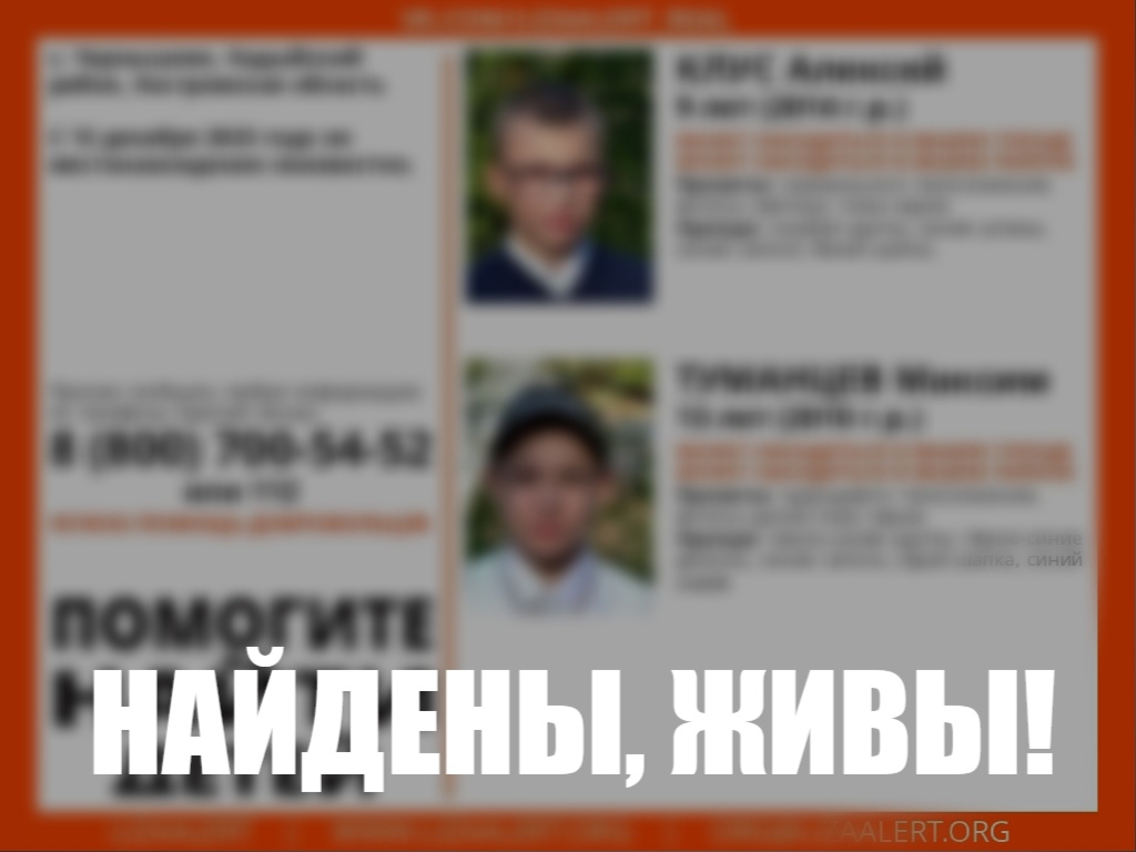 Пропавших в Костромской области школьников нашли живыми и невредимыми