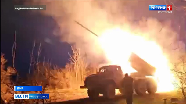 Артиллеристы-десантники из костромского гвардейского артполка успешно бью врага на Донбассе