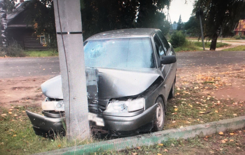 Пьяная дама из Костромской области угнала машину и разбила её об столб