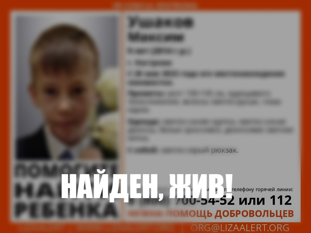 В Костроме оперативно нашли 9-летнего мальчика