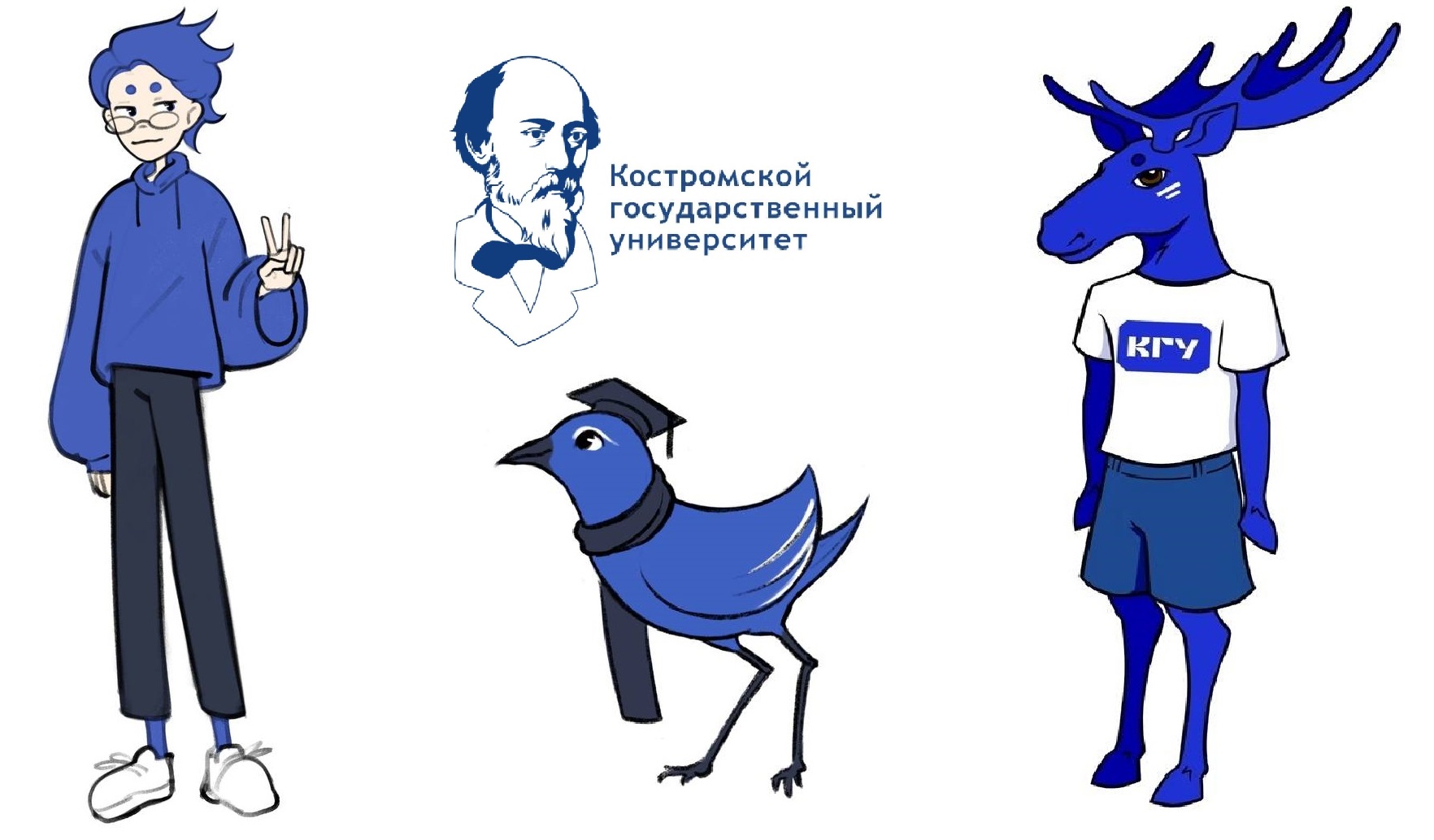 Символом университета в Костроме может стать антропомофный лось в шортах или зайчик в шапочке