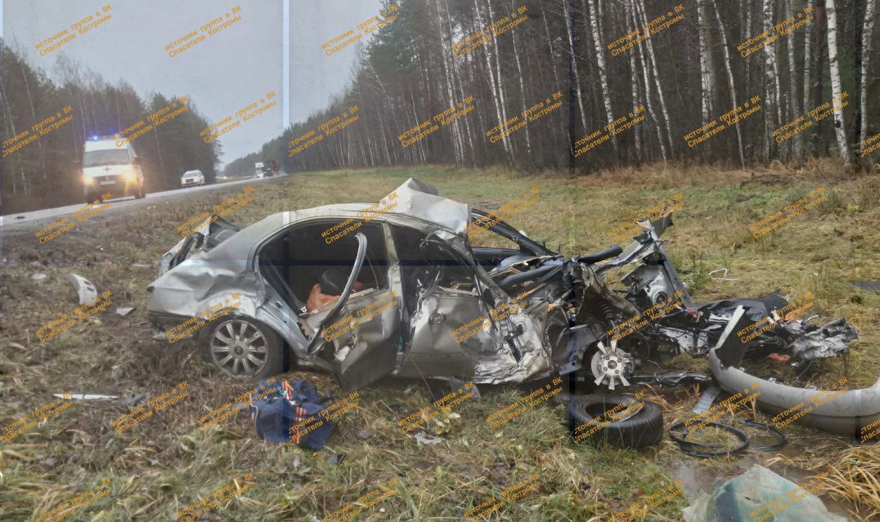 26-летний водитель погиб в лобовом столкновении двух автомобилей в Костромской области