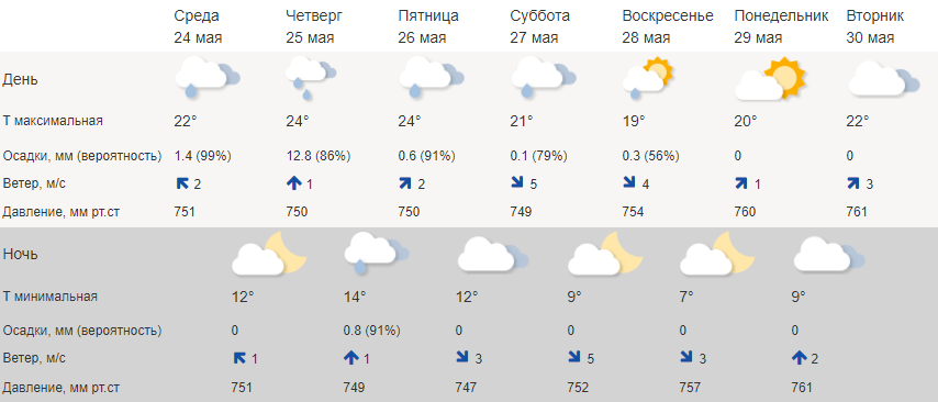 Погода в Костроме: гроза настигнет некоторые районы области уже завтра