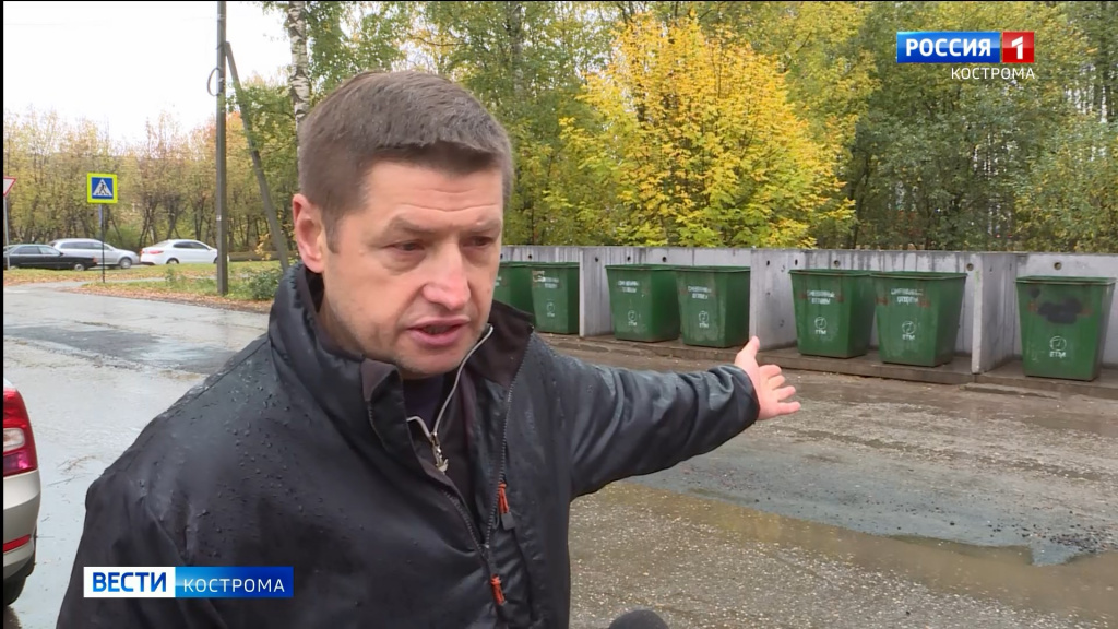 На контейнерных площадках в Костроме начали устанавливать бетонное ограждение