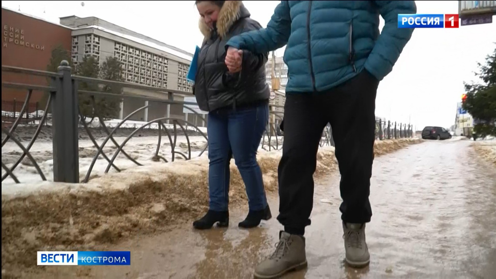 В Костромской области объявлен желтый уровень опасности по гололедице
