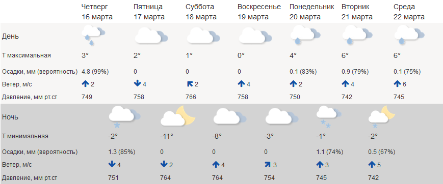 Погода в Костроме: дневная оттепель будет сменяться ночным морозцем
