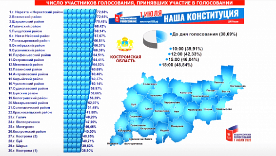 Явка на голосование по Костромской области достигла 48,8%