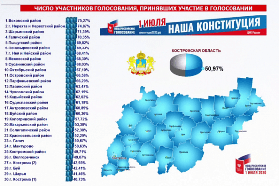 Большинство костромичей проголосовали за внесение поправок к Конституции